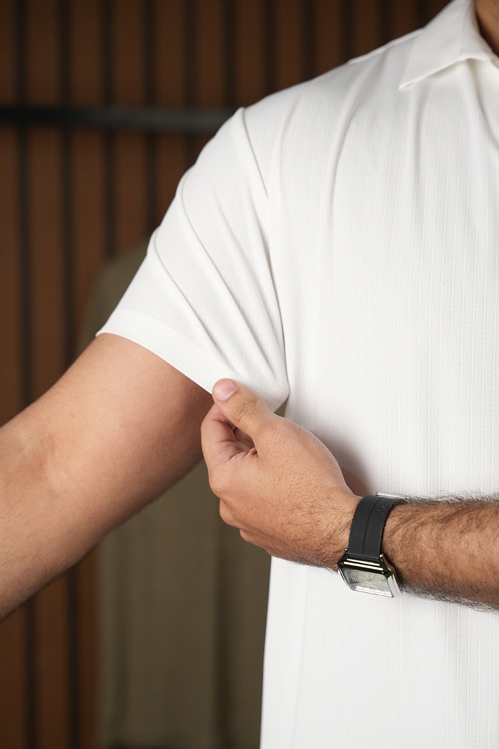 Half-Sleeve Knit Polo Shirt