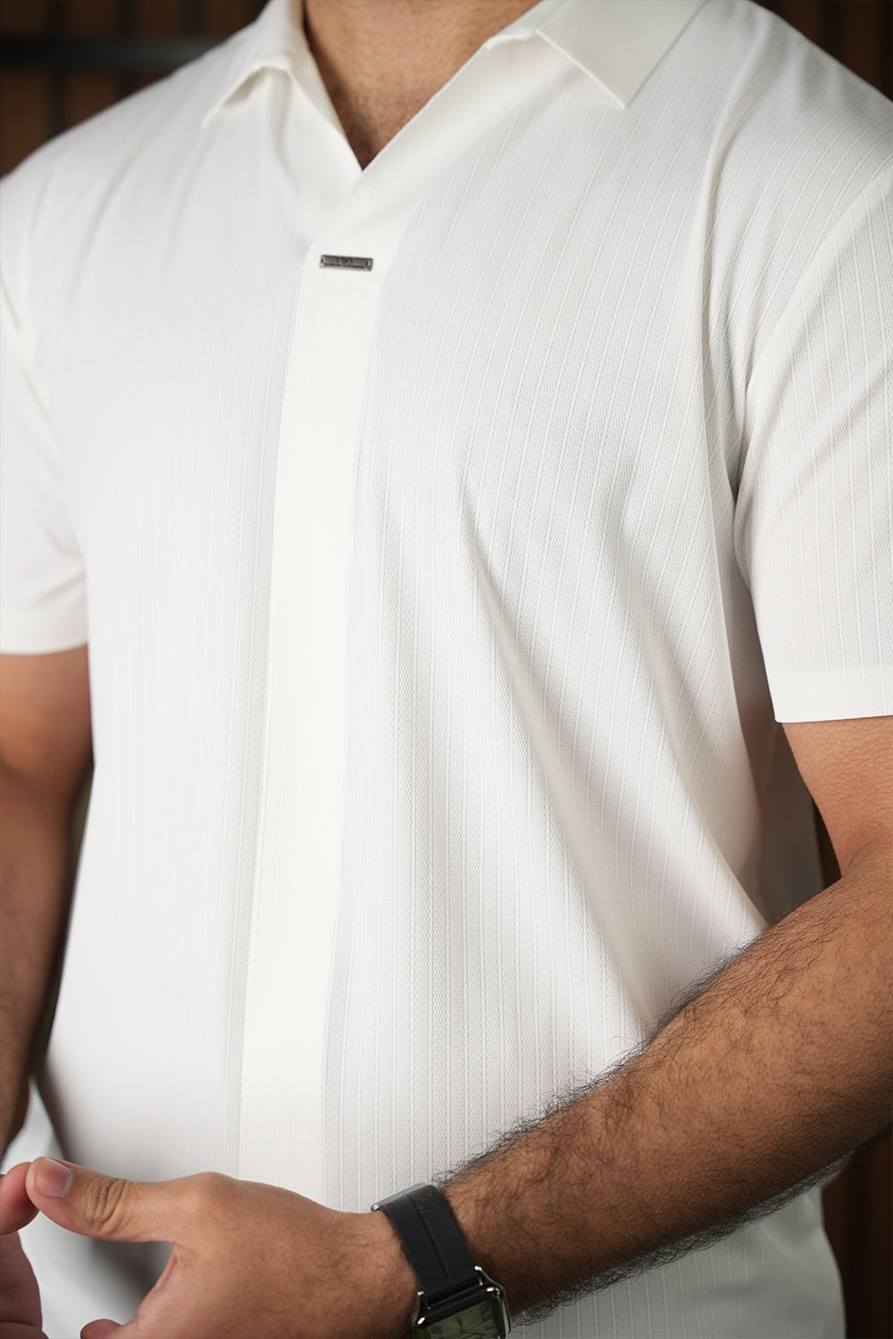Half-Sleeve Knit Polo Shirt