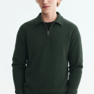 Half-Zip Collared Sweatshirt