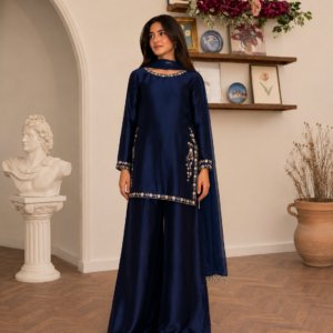 Noor Sharara Set — Navy
