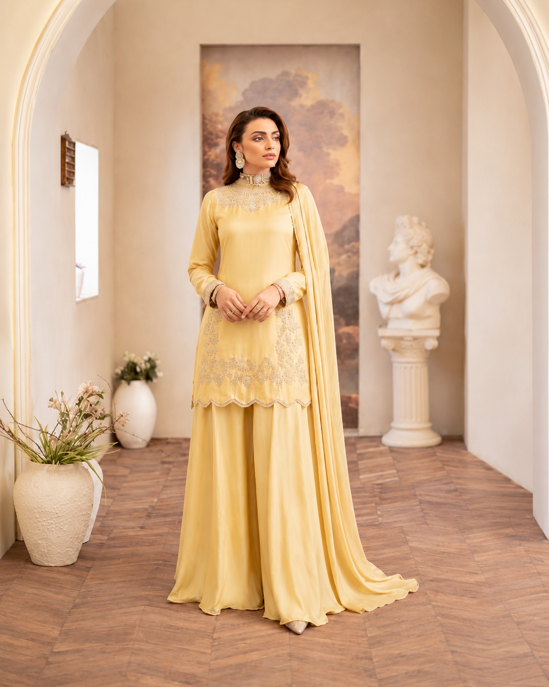 Noor Sharara Set — Butter