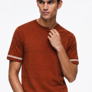 Tipped-Hem Knit Crew Tee