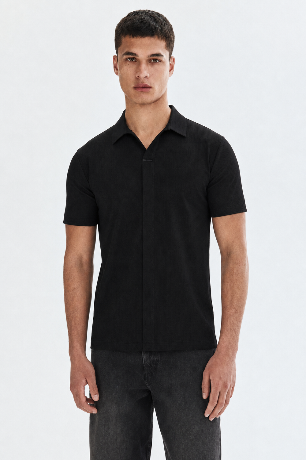 Half-Sleeve Knit Polo Shirt