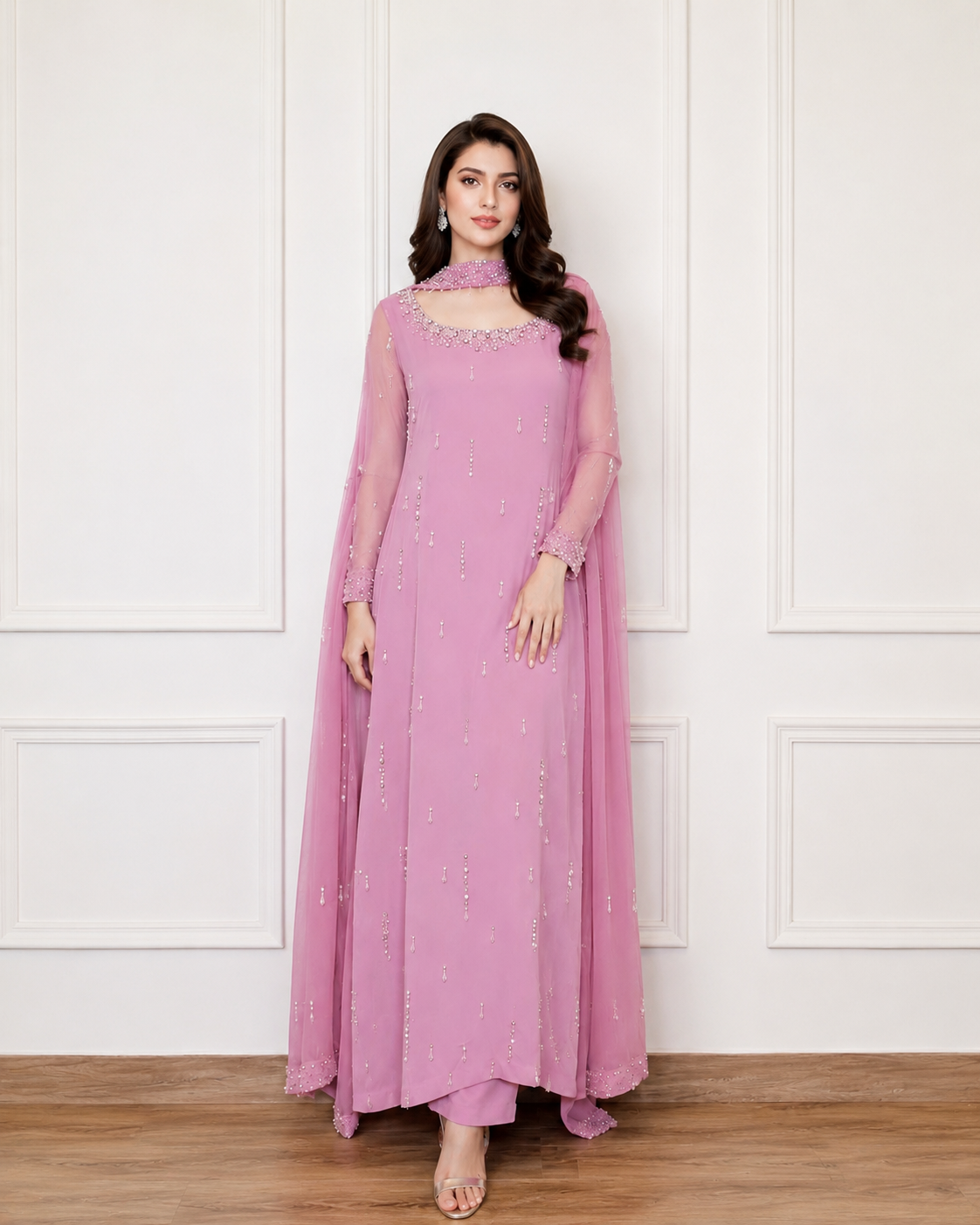 Rosé Whisper Chiffon Three-Piece