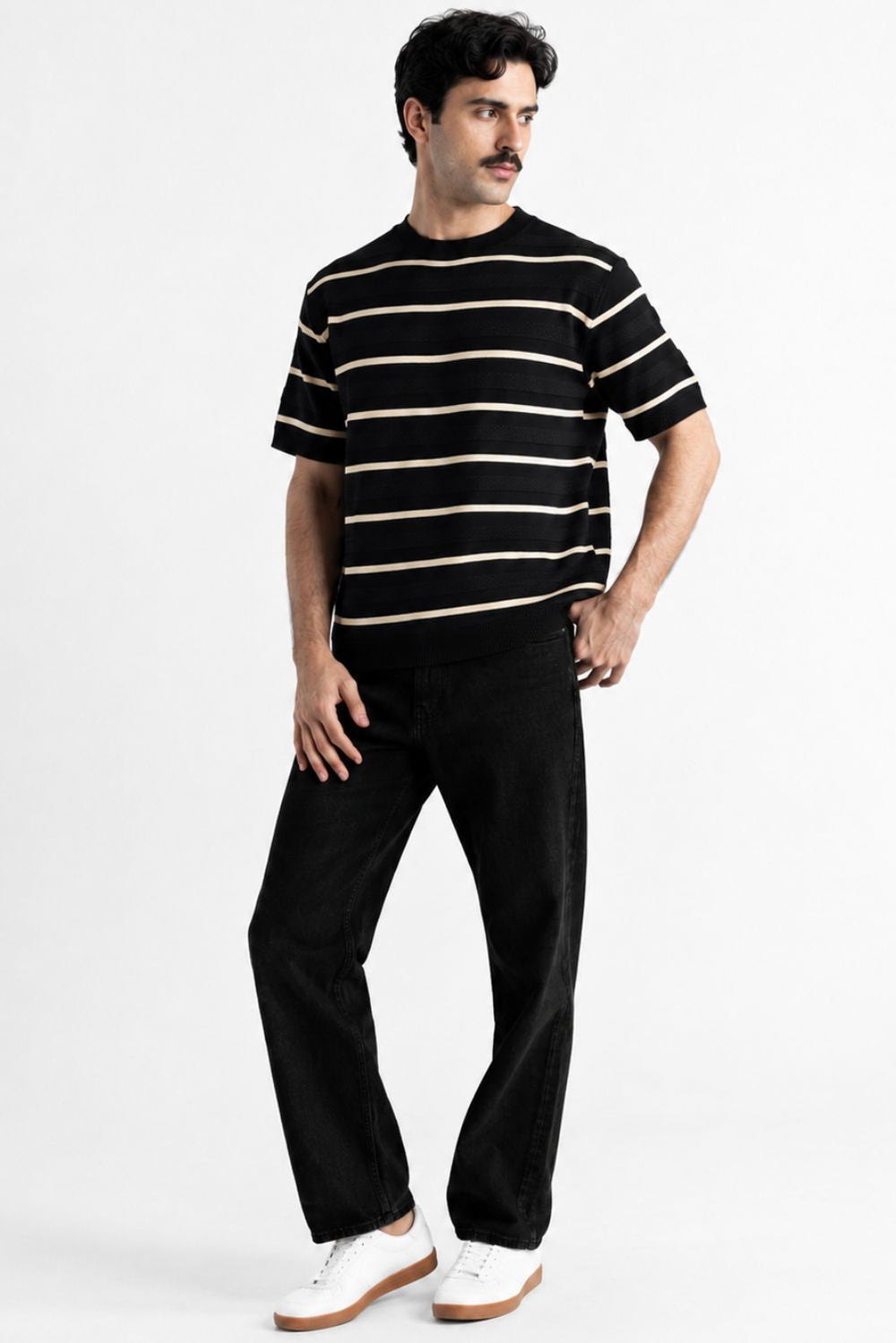 Horizontal Stripe Knit Tee