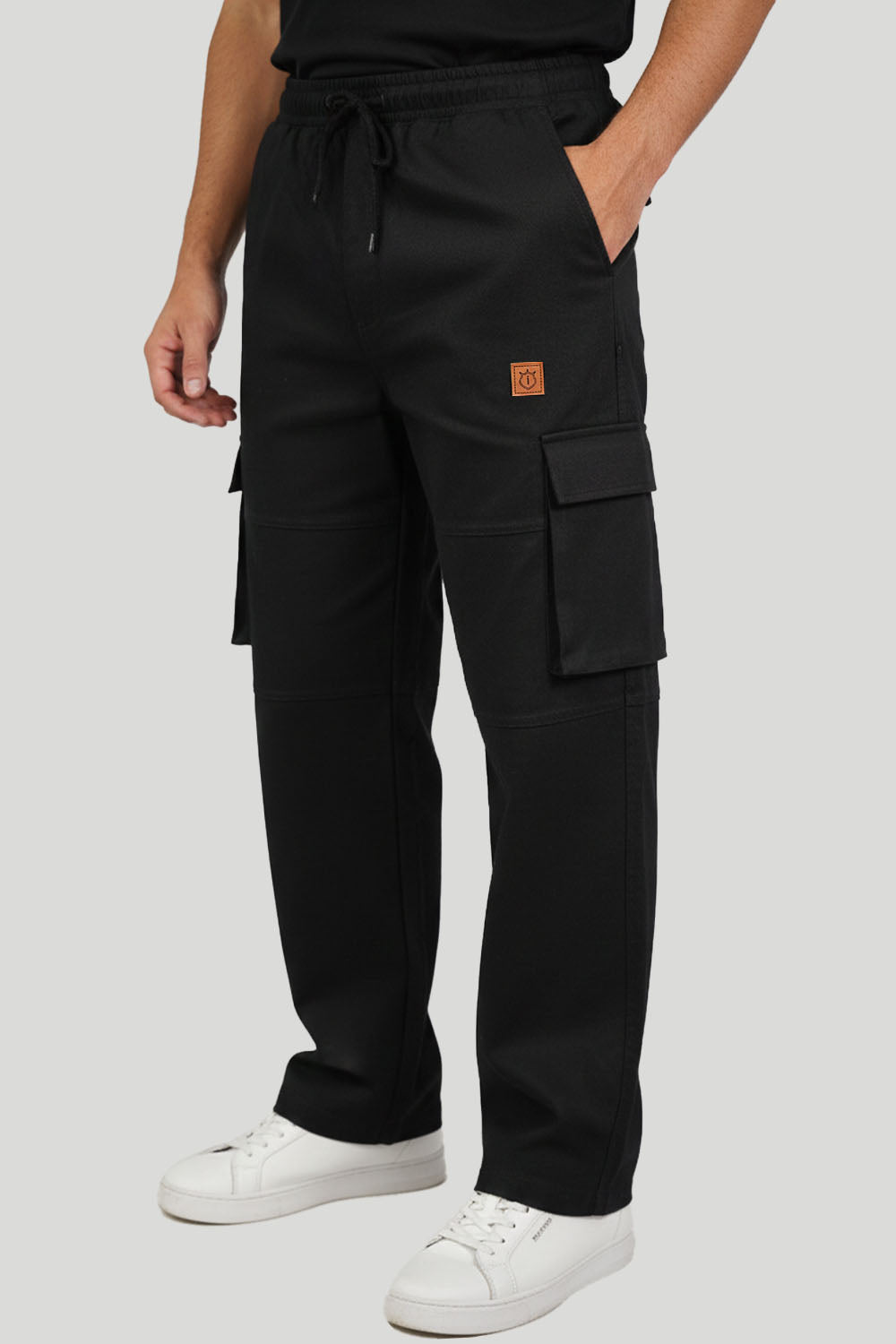 Six-Pocket Black Cargo Trousers