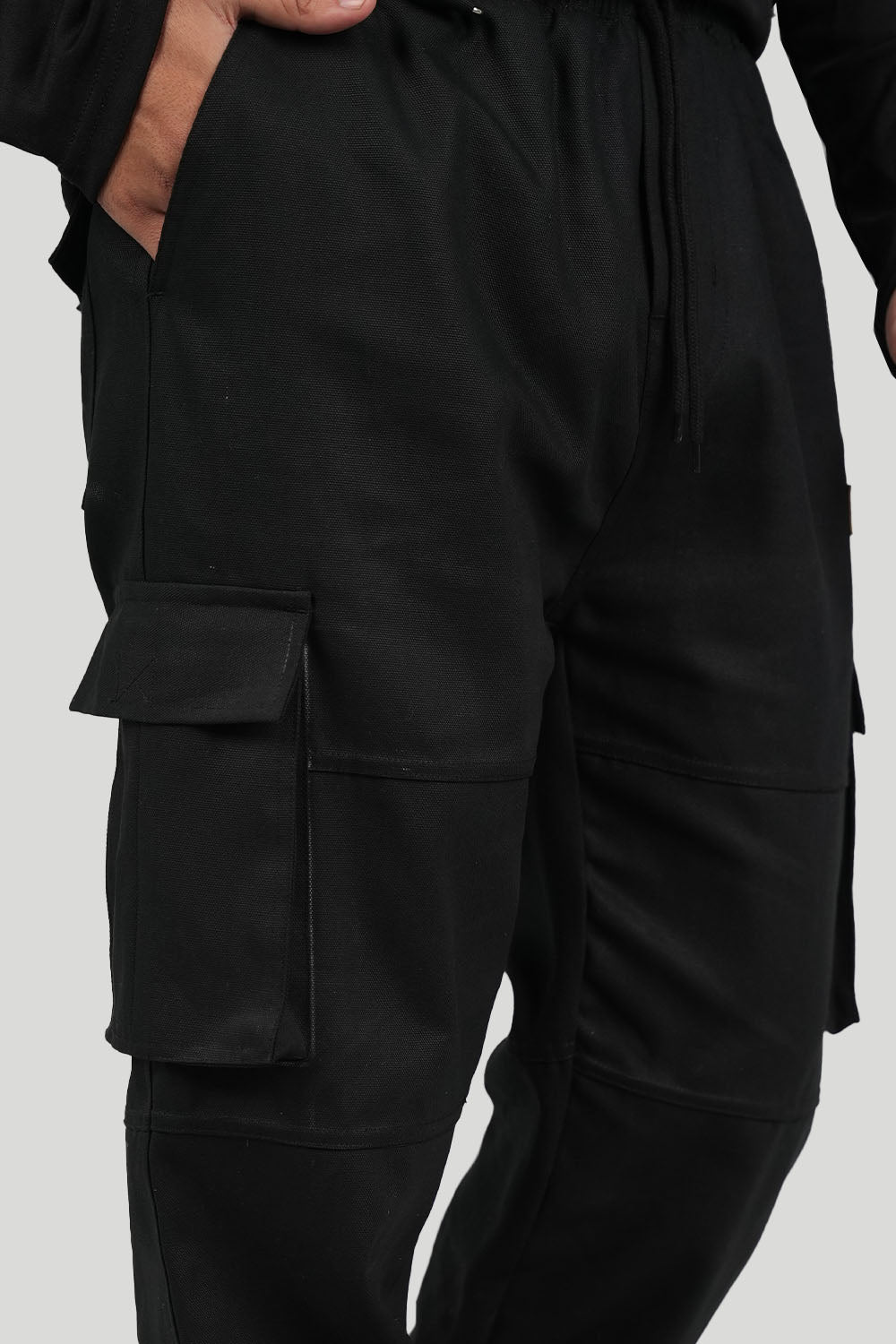 Six-Pocket Black Cargo Trousers