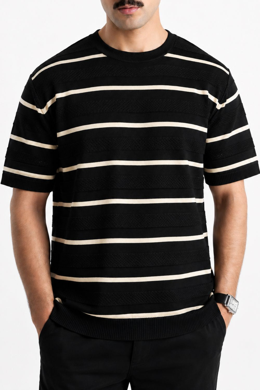 Horizontal Stripe Knit Tee
