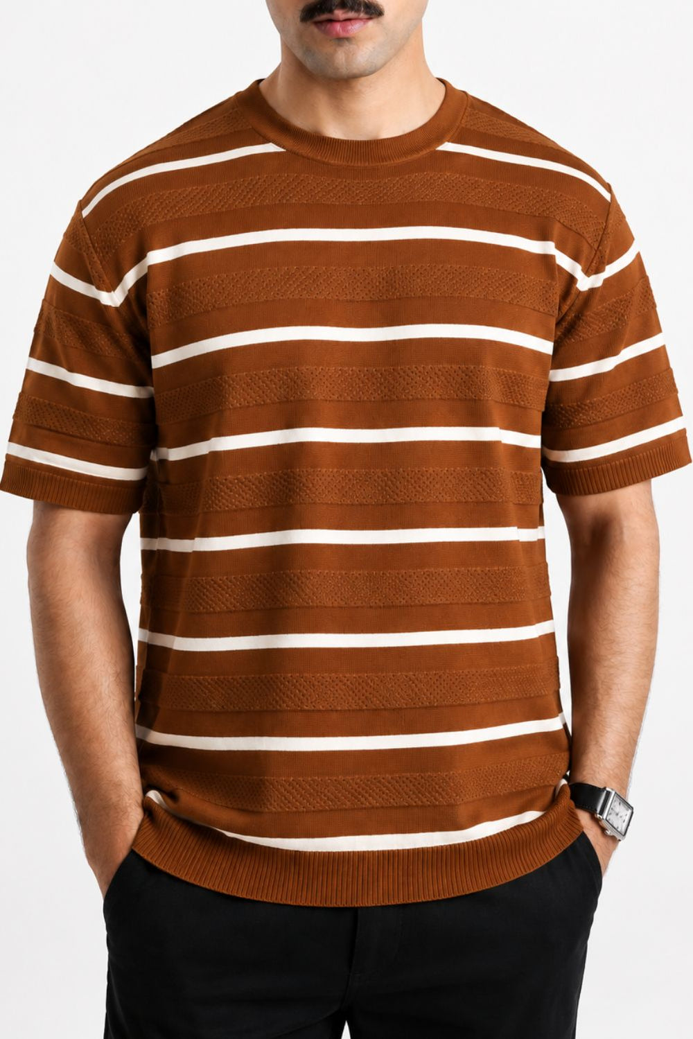 Horizontal Stripe Knit Tee