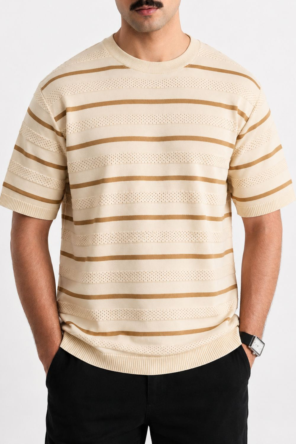 Horizontal Stripe Knit Tee